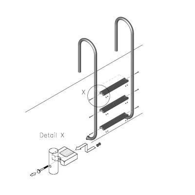Лестница для бассейна Ideal Tina на 3 ступени
