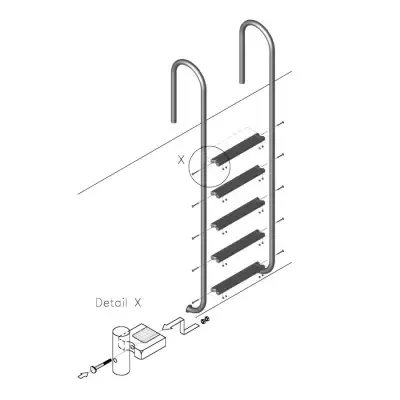 Лестница для бассейна Ideal Tina на 5 ступеней