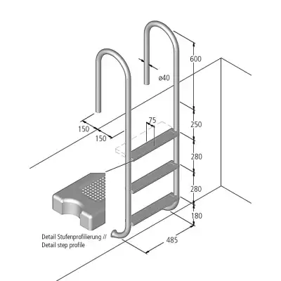 Лестница для бассейна Ideal Tina Model 01