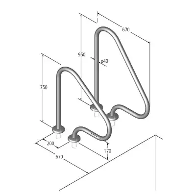 Поручень для бассейна Ideal Model 16.3 Тип G