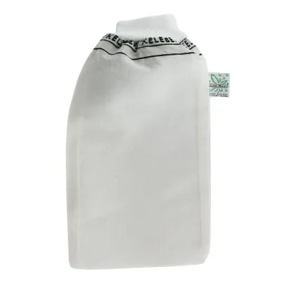 Рукавица Кесе мягкой текстуры белая KELEBEK с эластичной манжетой