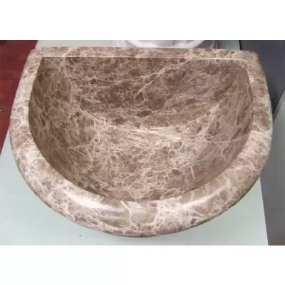 Курна для хамама мраморная бежево-коричневая "Имперадор Лайт", Тип П-1