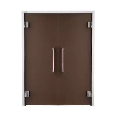 Дверь двухстворчатаястеклянная для паровой Grandis GS Silver, Bronze Matelux
