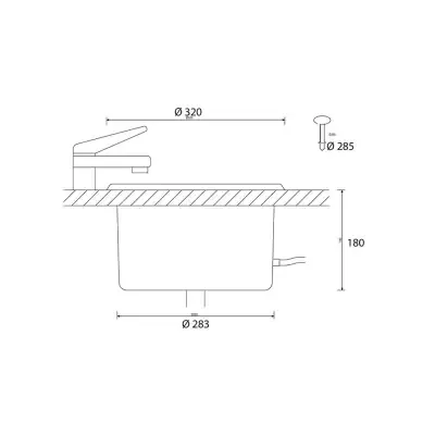 Схема монтажа Шайка Cariitti со сливом или с клапаном
