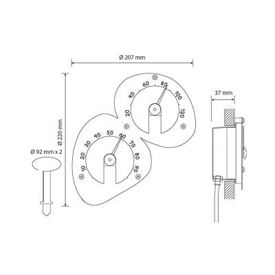 Термо-гигрометр Cariitti для сауны