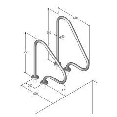Поручень для бассейна Ideal Model 16.3 Тип G