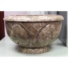 Курна для хамама мраморная бежево-коричневая "Имперадор Лайт", Тип П-1