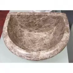 Курна для хамама мраморная бежево-коричневая "Имперадор Лайт", Тип П-1