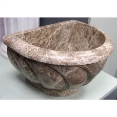 Курна для хамама мраморная бежево-коричневая "Имперадор Лайт", Тип П-1