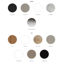 Варианты каркаса и столешниц коллекции садовой мебели O-ZON