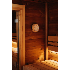 Термометр-гигрометр для сауны Fischer в деревянном корпусе, минеральное стекло