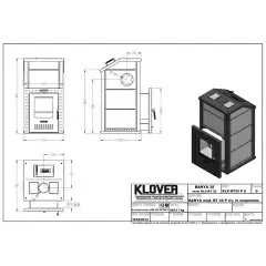 Печь для бани Klover RT 35-P закрытая каменка, выносная топка