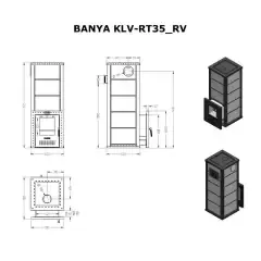 Печь для бани Klover RT 35-RV закрытая каменка, выносная топка