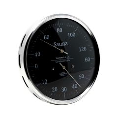 Термометр-гигрометр для сауны Fischer из нерж. стали Чёрный