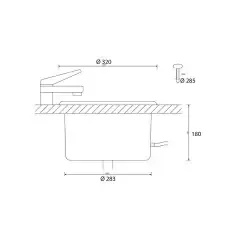 Схема монтажа Шайка Cariitti со сливом или с клапаном
