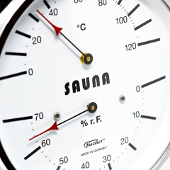 Термометр-гигрометр для сауны Fischer в латунном корпусе