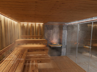 3D дизайн проект, визуализация русской парной